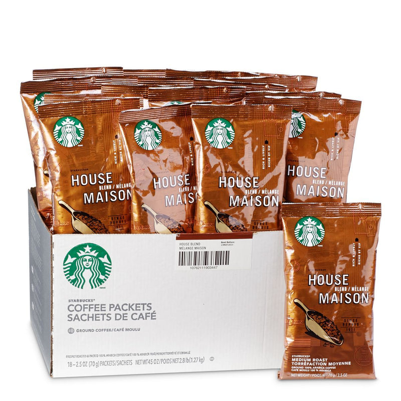 Starbucks Coffee House Blend Ground Coffee 18 2.5oz Bags