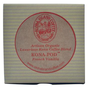 Aloha Island 100% Pure Estate French Vanilla Kona Coffee Pods 24ct Box