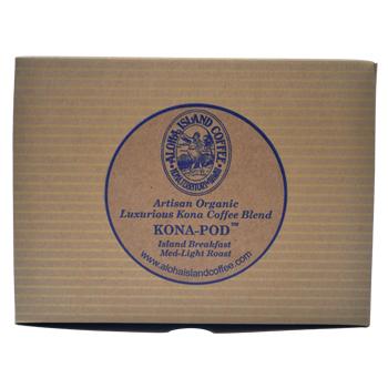 Aloha Island Kona Breakfast Blend Coffee Pods 12ct Box Back