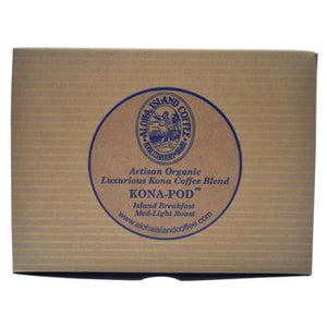 Aloha Island Kona Breakfast Blend Coffee Pods 24ct Box Back