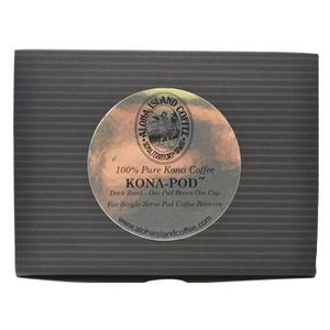 Aloha Island Coffee Dark Roast Kona Coffee Pods Box Back