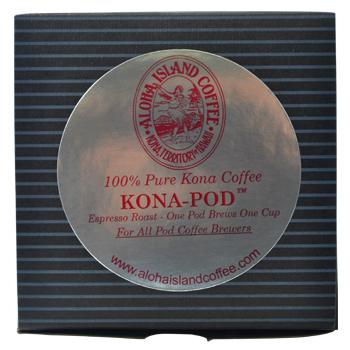 Aloha Island Coffee 100% Pure Estate Kona Coffee Pods - Espresso Roast - 36ct Box