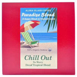 Aloha Island Chill Out Decaffeinated Medium Dark Roast Coffee Pods 18ct Side