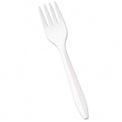 Boardwalk Mediumweight Polypropylene Cutlery White Forks 1000ct Case