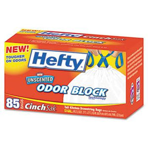 Hefty 13 Gallon Cinch Sak Tall Kitchen and Trash Bags 85ct Box Right