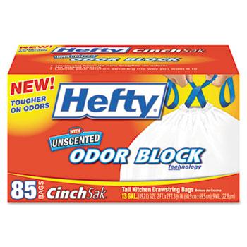 Hefty 13 Gallon Cinch Sak Tall Kitchen and Trash Bags 85ct Box