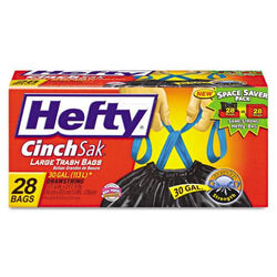 Hefty 30 Gallon Cinch Sak Tall Kitchen and Trash Bags 28ct Box