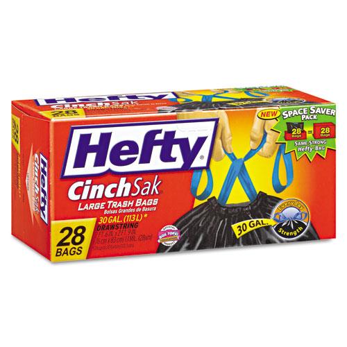 Hefty 30 Gallon Cinch Sak Tall Kitchen and Trash Bags 28ct Box