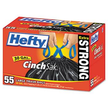 Hefty 30 Gallon Cinch Sak Tall Kitchen and Trash Bags 55ct Box Right