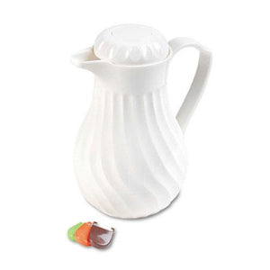 Hormel Swirl Design White Poly Lined Carafe 40oz Capacity