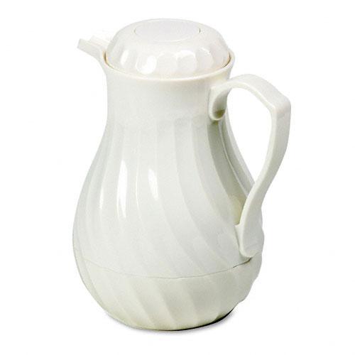 Hormel Swirl Design White Poly Lined Carafe 64oz Capacity