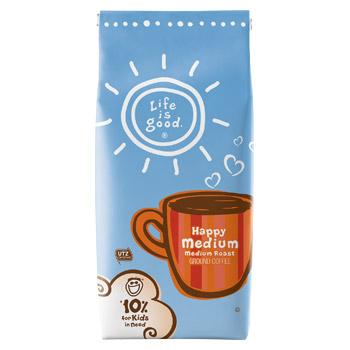 Life is Good Happy Medium Ground Coffee 11oz bag