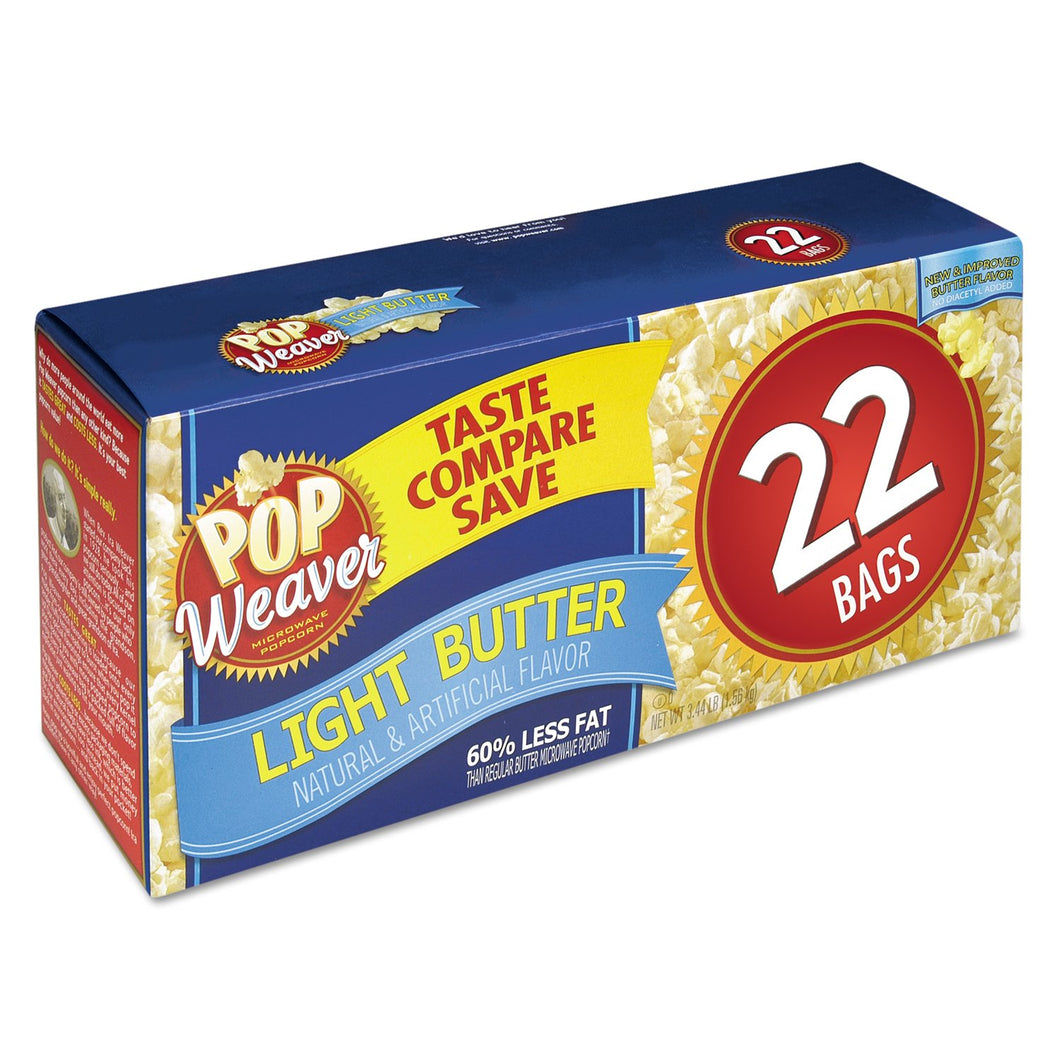 Pop Weaver Microwave Popcorn Light Butter 22ct