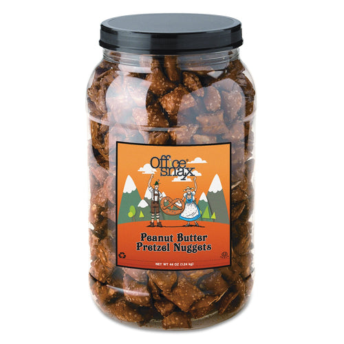 Office Snax Pretzel Assortment Peanut Butter 44oz Canister