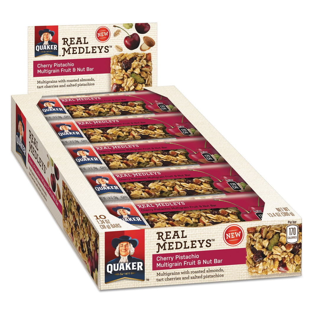 Quaker Real Medleys Fruit & Nut Multigrain Bars Cherry Pistachio 10ct