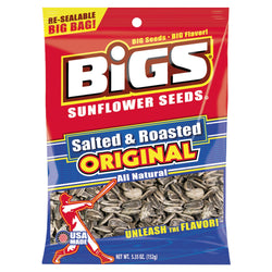 BIGS Salted Sunflower Seeds 5.35 oz Bag 12ct