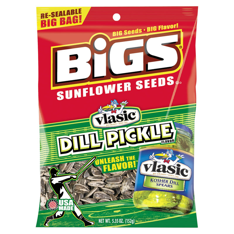 BIGS Dill Pickle Sunflower Seeds 5.35oz Bag 12ct