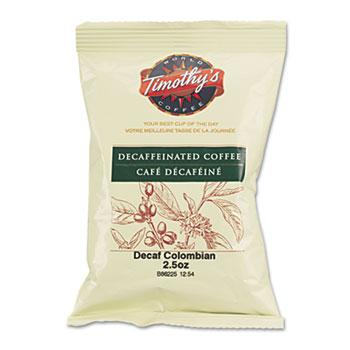 Timothys Decaffeinated Colombian Ground Coffee 32 2.5oz Fraction Packs